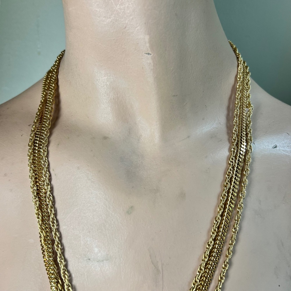 Monet Double Strand Rope Curb Chain 56" Gold EX